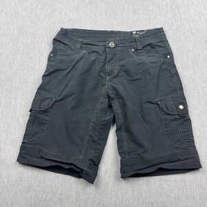 Kuhl Shorts Womens 6‎ Fit 30X11 Black Vintage Patina Dye Cargo Stretch Hiking